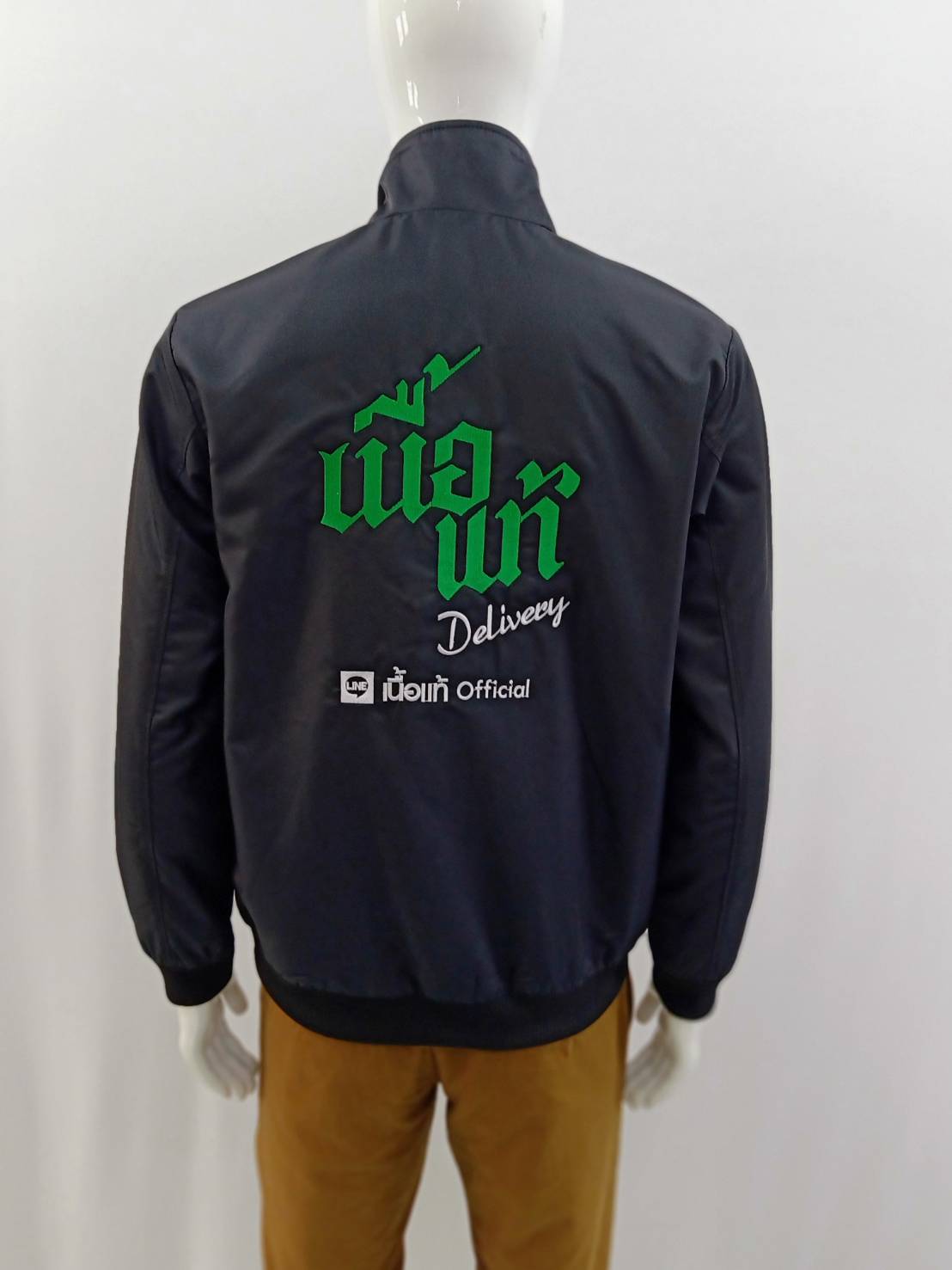 เสื้อแจ็คเก็ตสีดำ คอปก คอตั้ง พร้อมส่งผ้าไมโครงานผลิตในไทย ผ้าเนื้อดี สามารถปักโลโก้ได้ มี XS-5XL