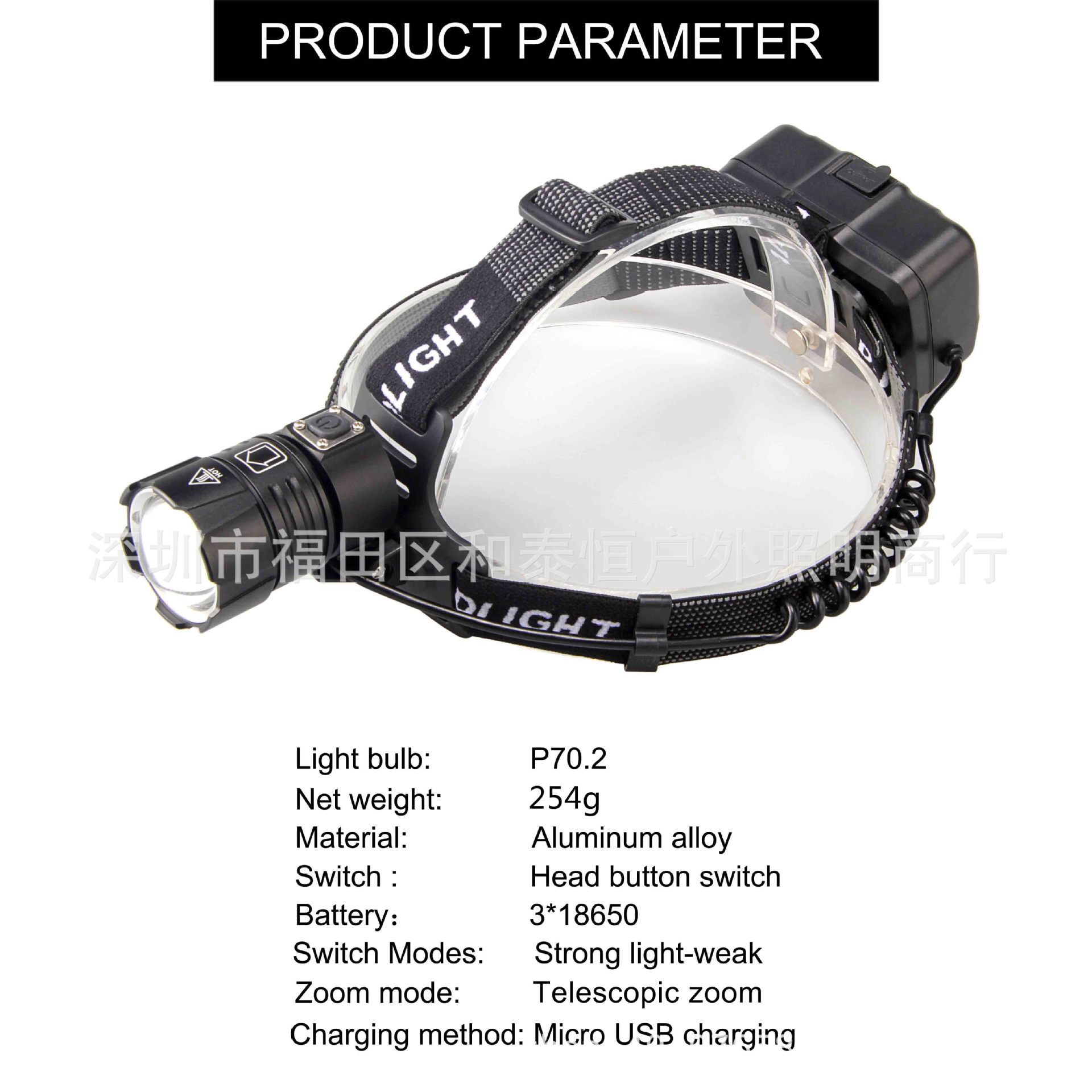 ไฟฉายคาดศีรษะแรงสูง แบบ 1 หลอดปรับขยายได้ LED XHP70.2 , JamieFire T130 แสงสีเหลือง ชุดแบตเตอรี่เกรดคุณภาพดี