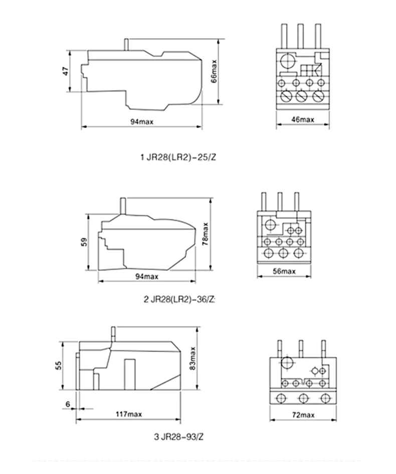 JR28-25 Thermal Overload Relay โอเวอร์โหลดรีเลย์ สำหรับแมกเนติกรุ่น CJX2 LC1