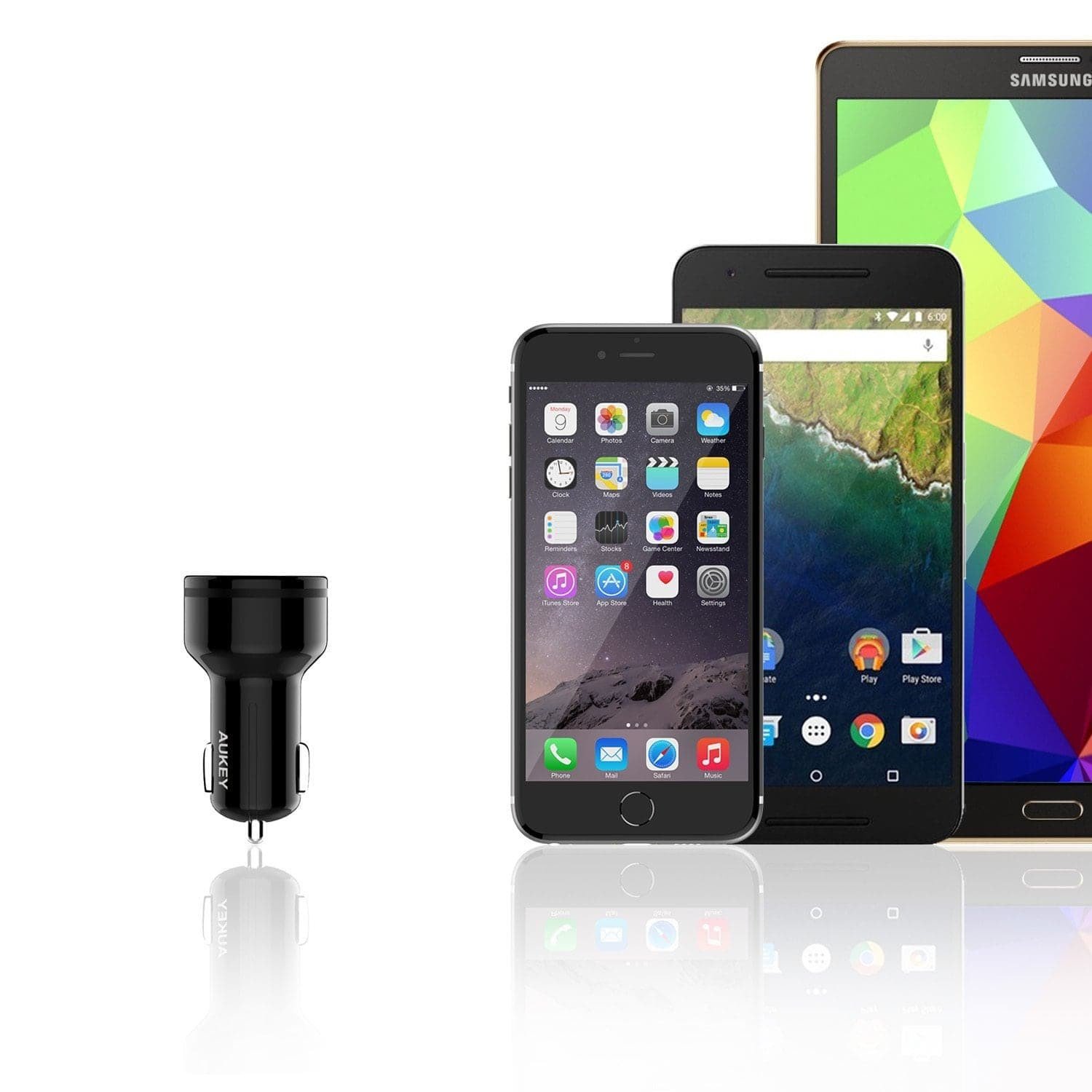 ที่ชาร์จในรถ Aukey Car Charger with PD 27W Power Delivery 2.0 + AiPower