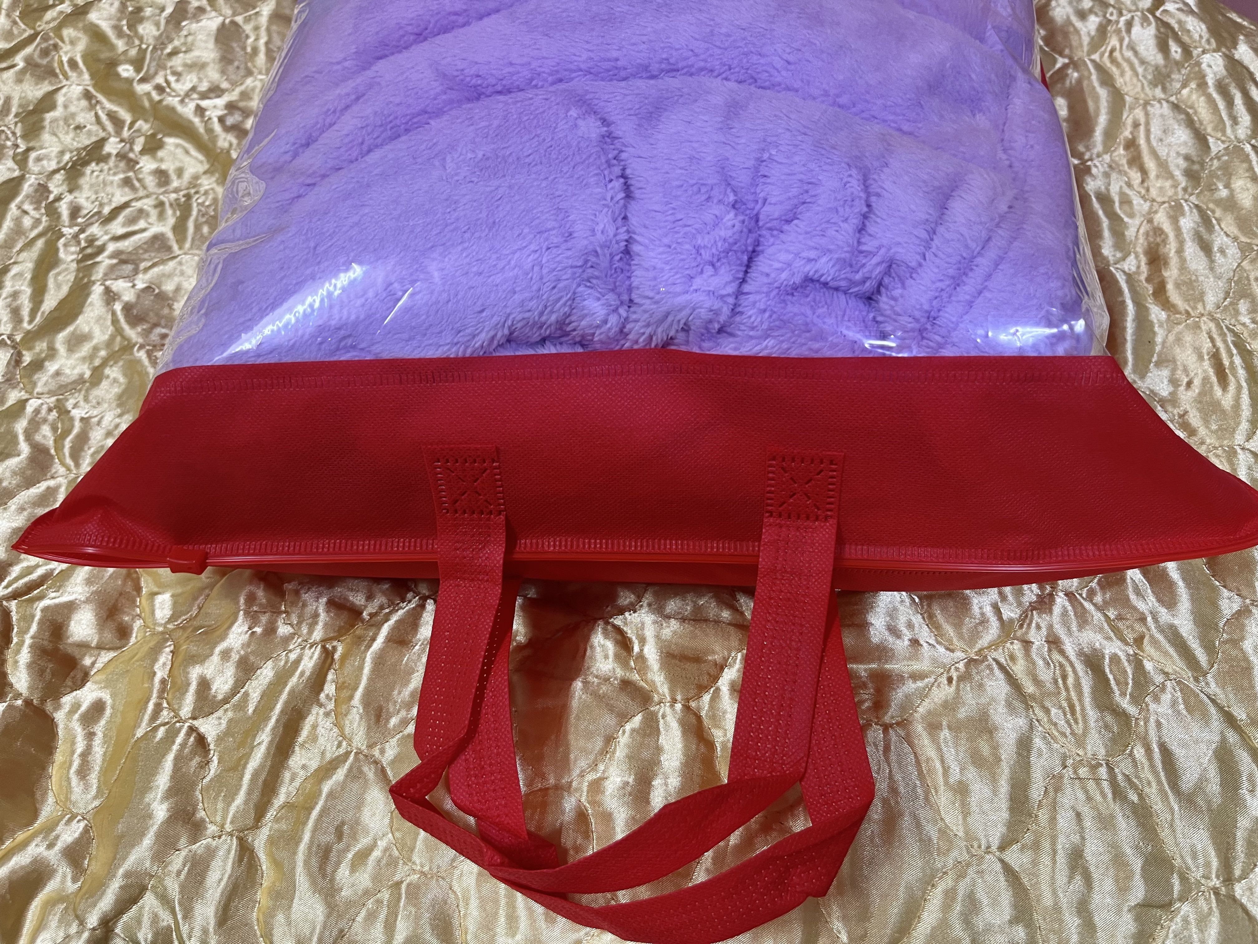 ถุงผ้าสปันบอนด์ มีซิป ใส่ผ้าห่ม ใส่เสื้อผ้า ใส่ตุ๊กตา 45x45cm / 45x47cm