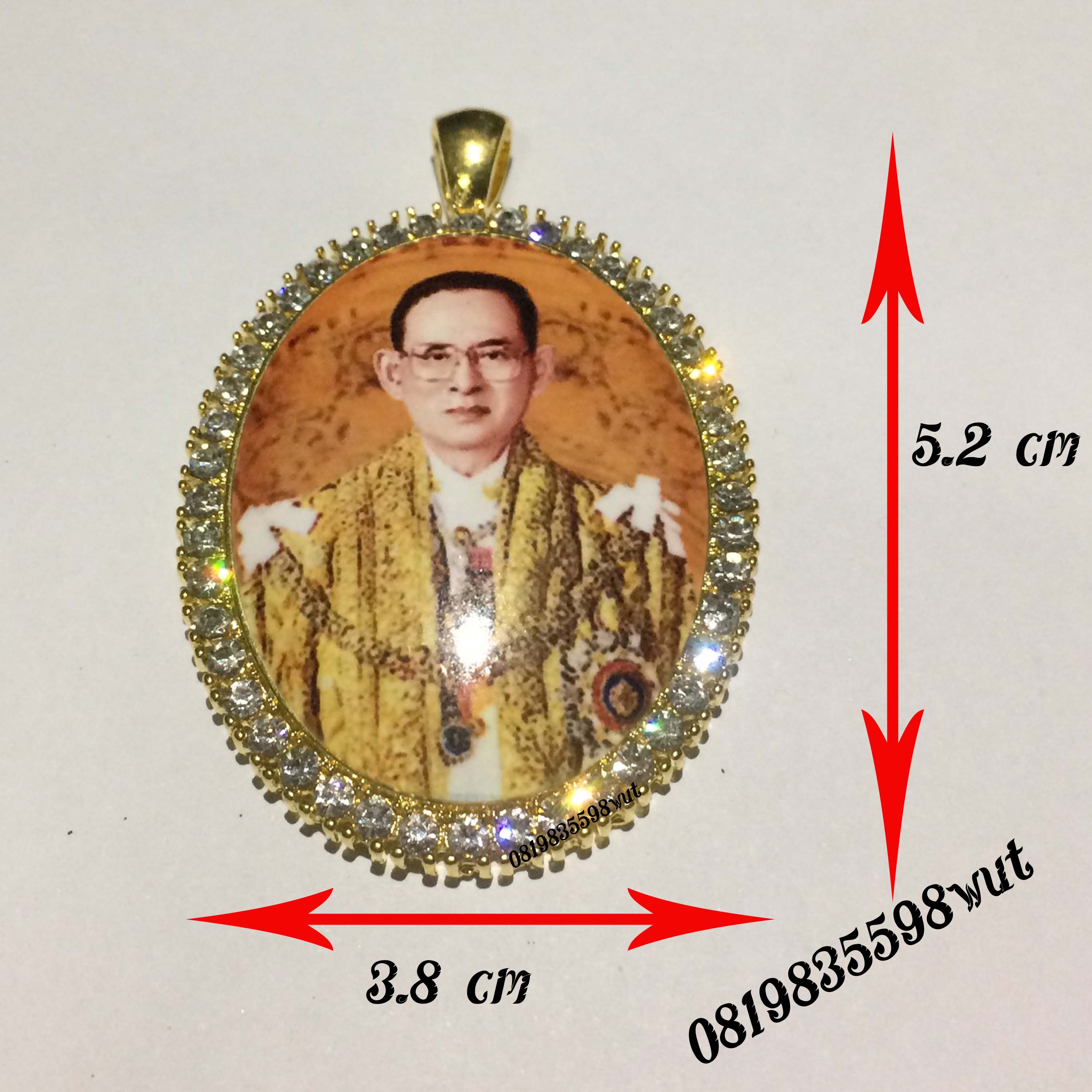 จี้พลอยล็อกเก็ตห้อยคอ รูปพ่อ รัชกาลที่ 9