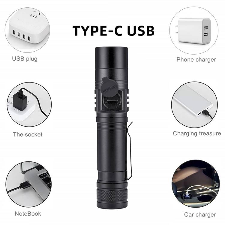 ไฟฉายพกพา UV AloneFire SV-38 365 Nm , USB Type - C พร้อมแว่นตากันแสง UV 1 อัน แบตเตอรี่ 2 ก้อน
