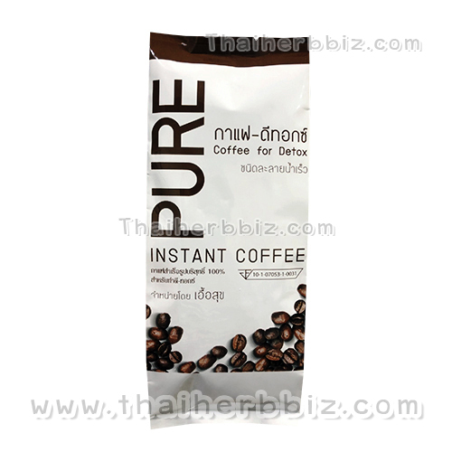 กาแฟสำเร็จรูปบริสุทธิ์ 100% สำหรับทำดีท็อกซ์ เอื้อสุข กาแฟดีท็อกซ์ (200 กรัม)