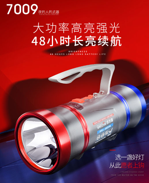 ไฟฉายแรงสูง ส่องไกล ขนาดใหญ่ พร้อมแสง UV Warsun 7009 Endurance