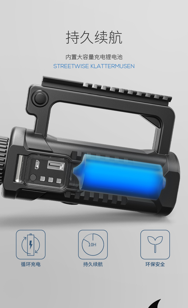 ไฟฉายสะพายแรงสูง แบบส่องไกล หลอด P90 Smiling Shark W-591 Stanby 5-10 Hr. BigCup