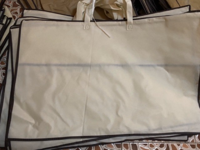 ถุงซิปใส่ผ้าห่มมีหูหิ้ว ถุงผ้าพลาสติกใส+ผ้าสปันบอนด์