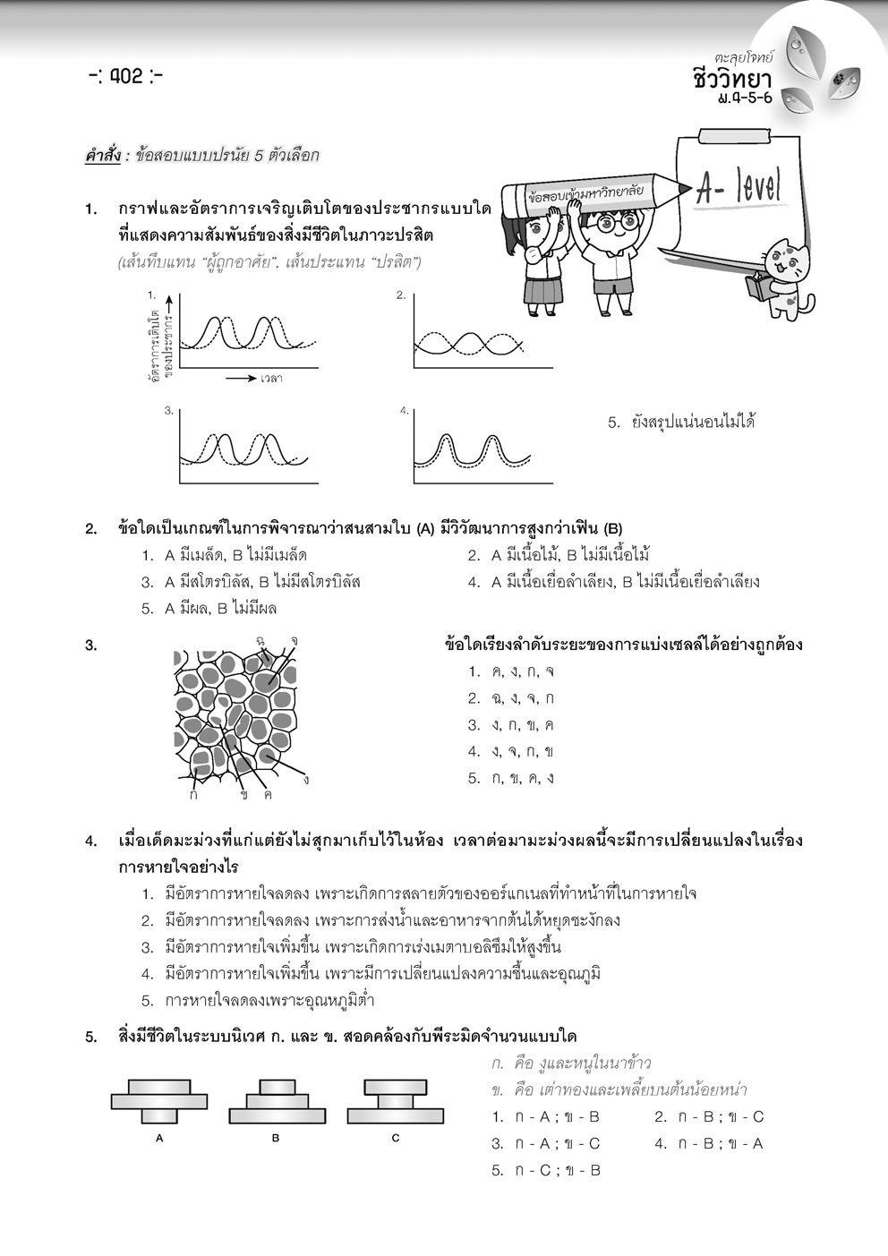 ตะลุยโจทย์ ชีววิทยา ม. 4-5-6 A-Level