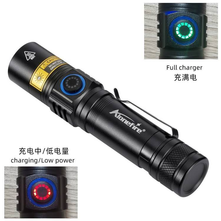 ไฟฉายพกพา UV AloneFire SV-38 365 Nm , USB Type - C พร้อมแว่นตากันแสง UV 1 อัน แบตเตอรี่ 2 ก้อน