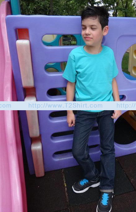 เสื้อยืดเด็ก คอกลม แขนสั้น สีเขียวมิ้นต์ Size M