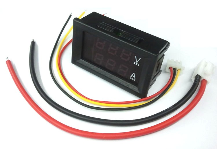 DC0-100V / 50A LED DC Dual Display Digital Voltmeter Ammeter พร้อม Shunt ขนาด 50A