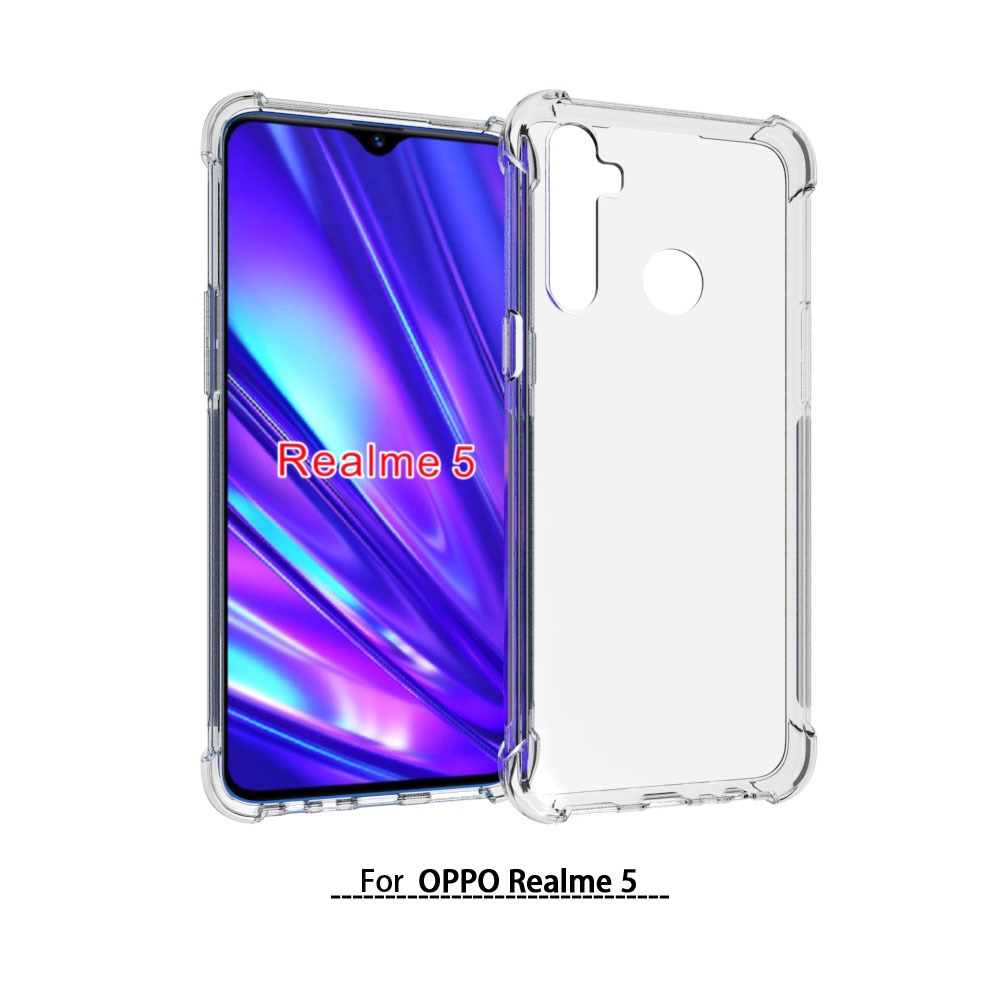 เคส Realme 5 แบบ TPU ใสเสริมขอบและมุมกันกระแทก