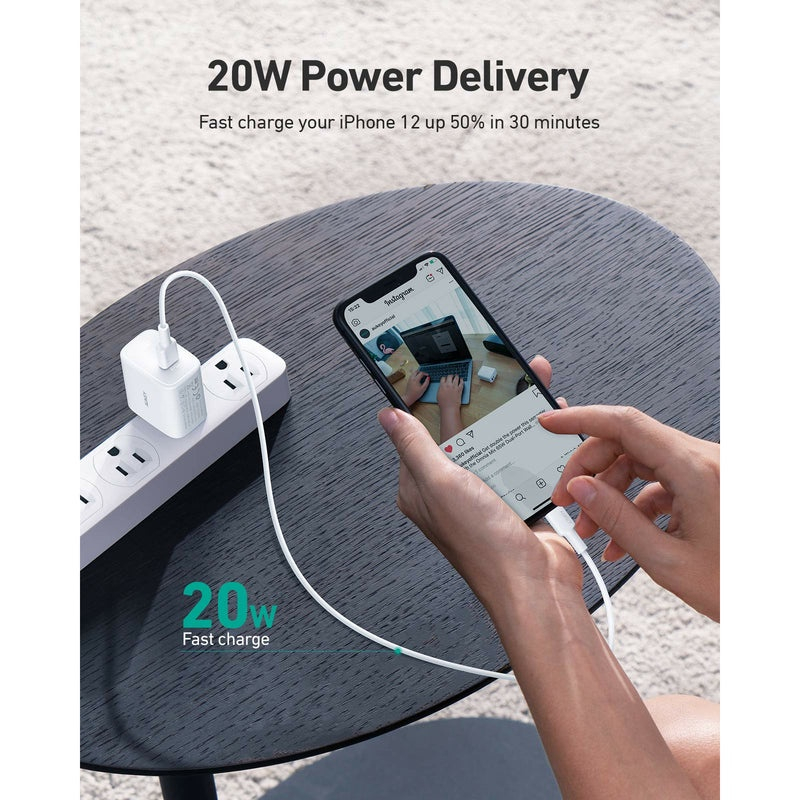 AUKEY อะแดปเตอร์ชาร์จเร็ว Omnia PowerPD 20W Power Delivery Fast Charger Adapter - WHITE (PA-F1S )