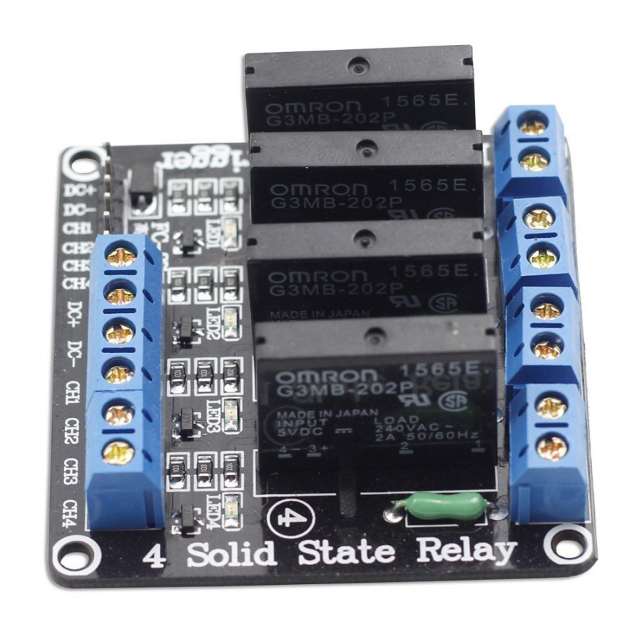 4 Channel 5V Low Trigger Solid State Relay SSR Module บอร์ดรีเลย์ 4 ช่อง