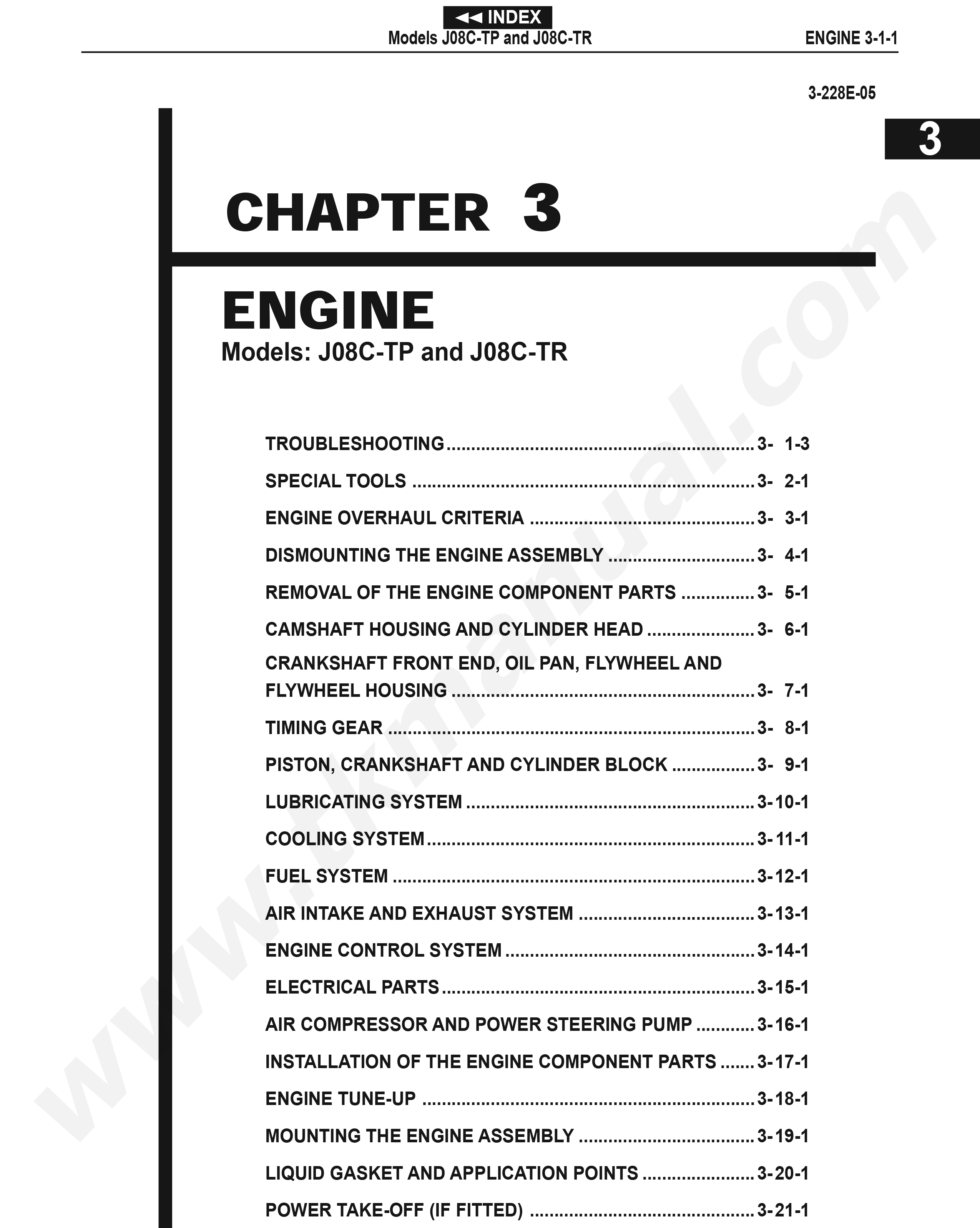 หนังสือ คู่มือซ่อม ถอด-ประกอบ เครื่องยนต์ JO8C-TP, JO8C-TR (ภาษาอังกฤษ)