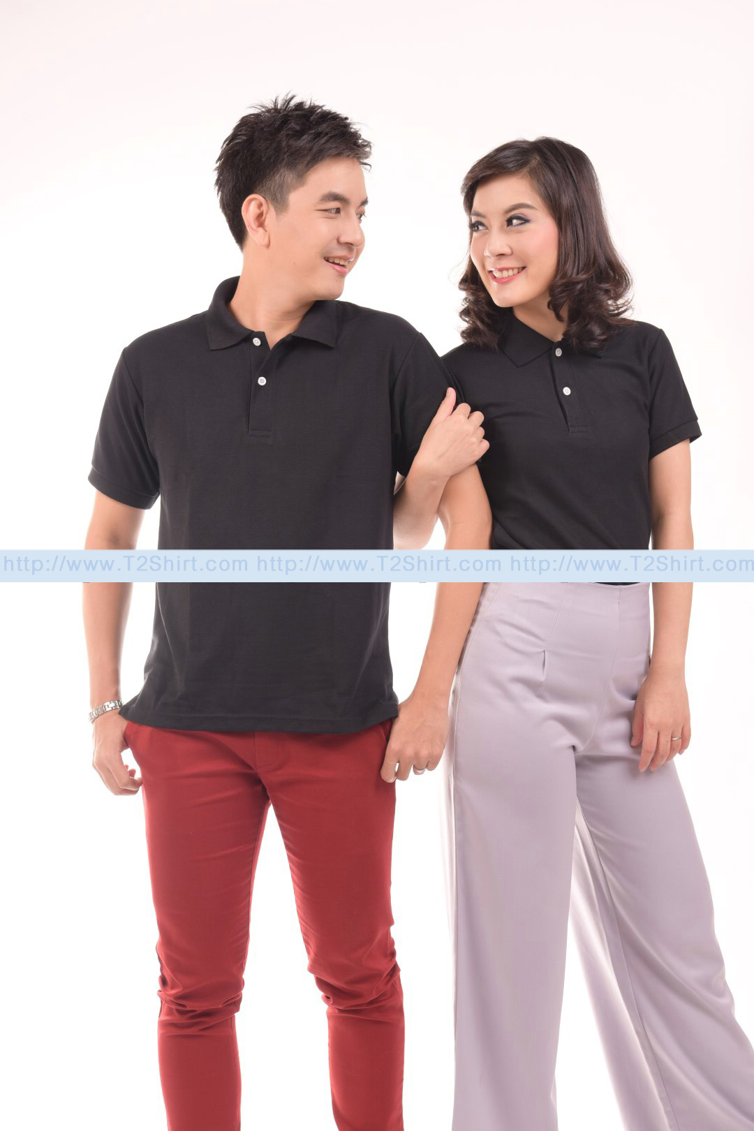 เสื้อโปโล TK แขนสั้น ทรงตรง สีดำ Size 4XL