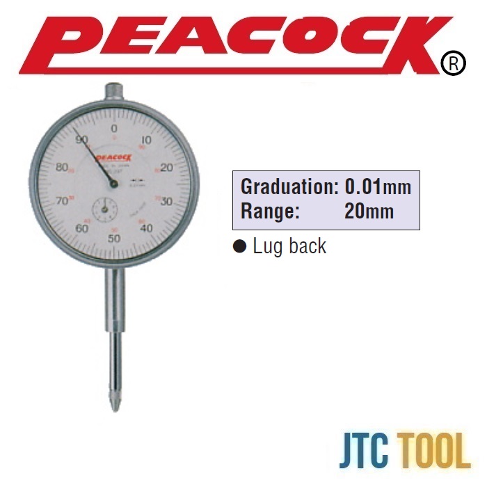 ไดอัลเกจ - Dial Gauge Long Travel 0.01mm,0.05mm and 0.1mm [Brand: Peacock]
