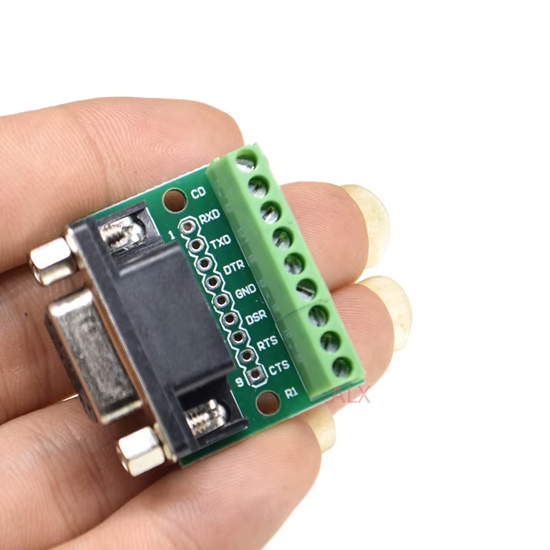 หัวแปลง DB9 (RS232 RS485) ตัวผู้-ตัวเมีย เป็น Terminal 9 ช่อง