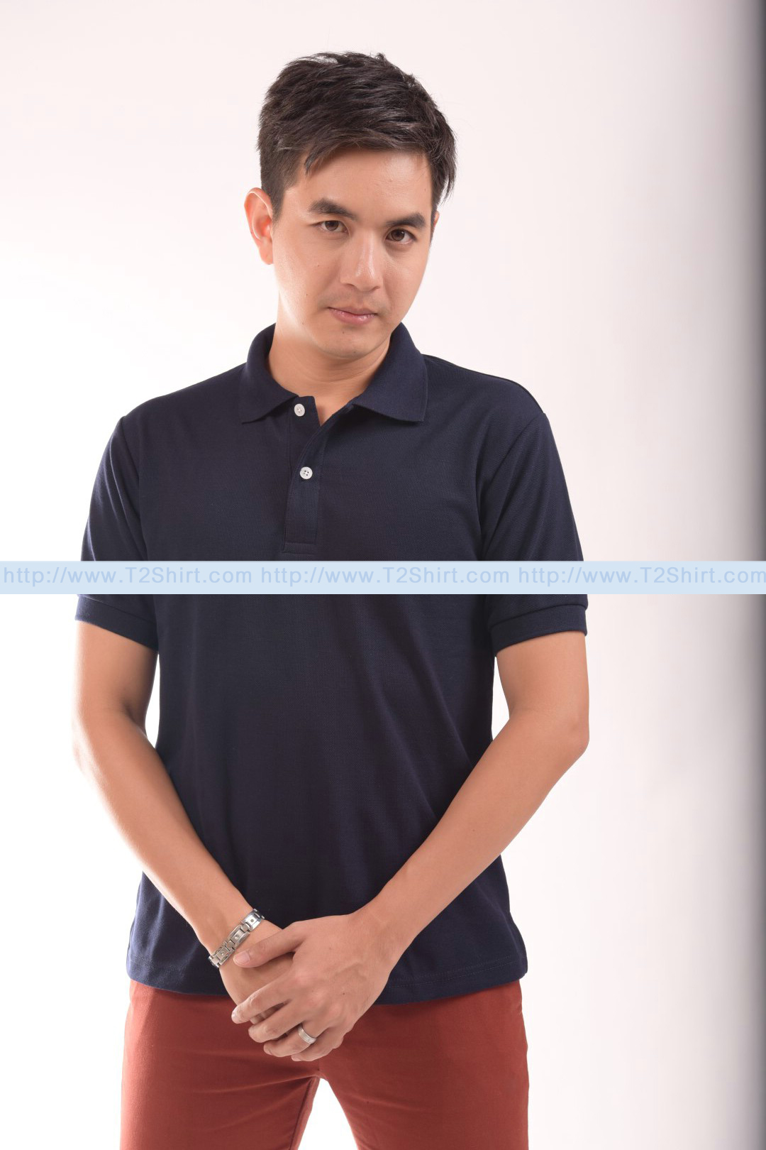 เสื้อโปโล TK แขนสั้น ทรงตรง สีกรมท่า Size 2XL