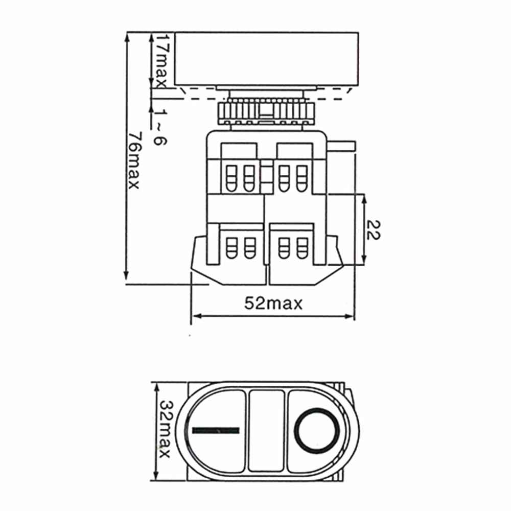 APBB-22N 22mm ปุ่มเปิด-ปิด กดติด-ปล่อยดับ พร้อมไฟแสดงสถานะ Start-Stop Push Button Switch with LED Light 220V AC