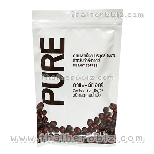 กาแฟสำเร็จรูปบริสุทธิ์ 100% สำหรับทำดีท็อกซ์ เอื้อสุข กาแฟดีท็อกซ์ (100 กรัม)