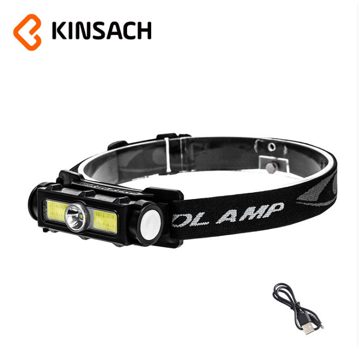 ไฟฉายคาดศีรษแบบหลอด COB และหลอด LED Kinsach KST-036 แบบมีแทบแม่เหล็ก
