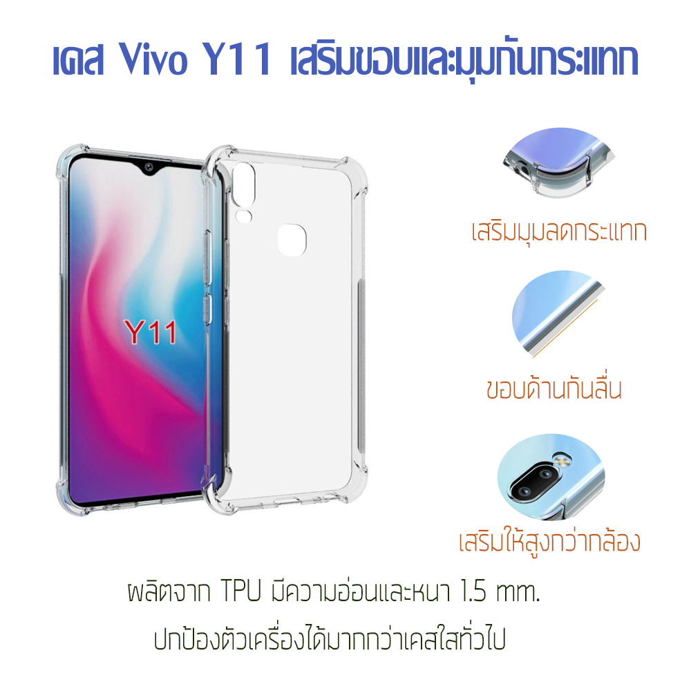 เคส Vivo Y11 ใสเสริมขอบและมุมกันกระแทก