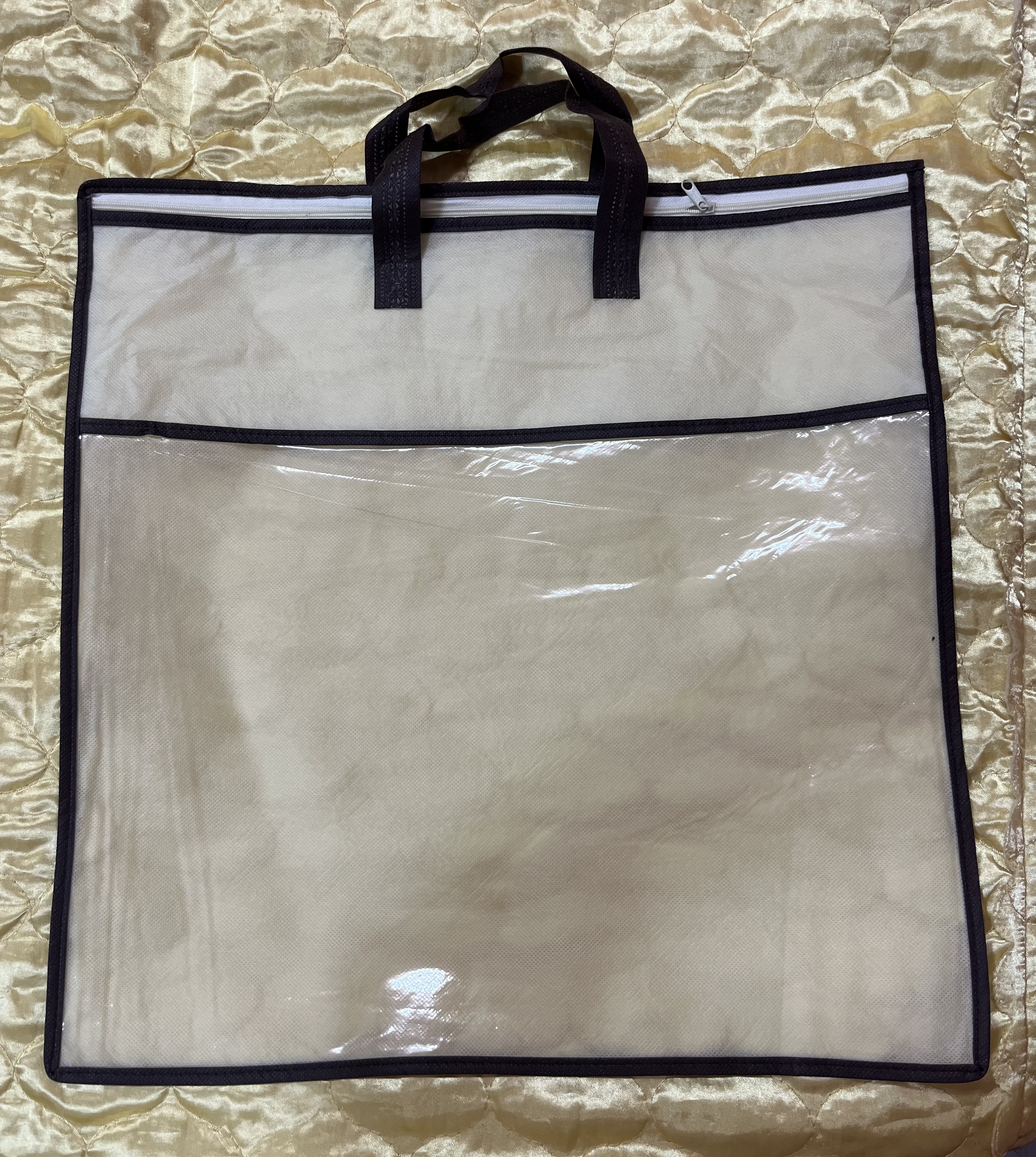 ถุงผ้าสปันบอนด์ มีซิป ใส่ผ้าห่ม ใส่เสื้อผ้า ใส่ตุ๊กตา 45x45cm / 45x47cm