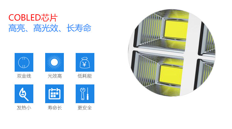 โคมไฟสนาม รุ่นใหม่ แสงสีขาว หลอด COB ขนาด 50 Watt 220 VoltAC