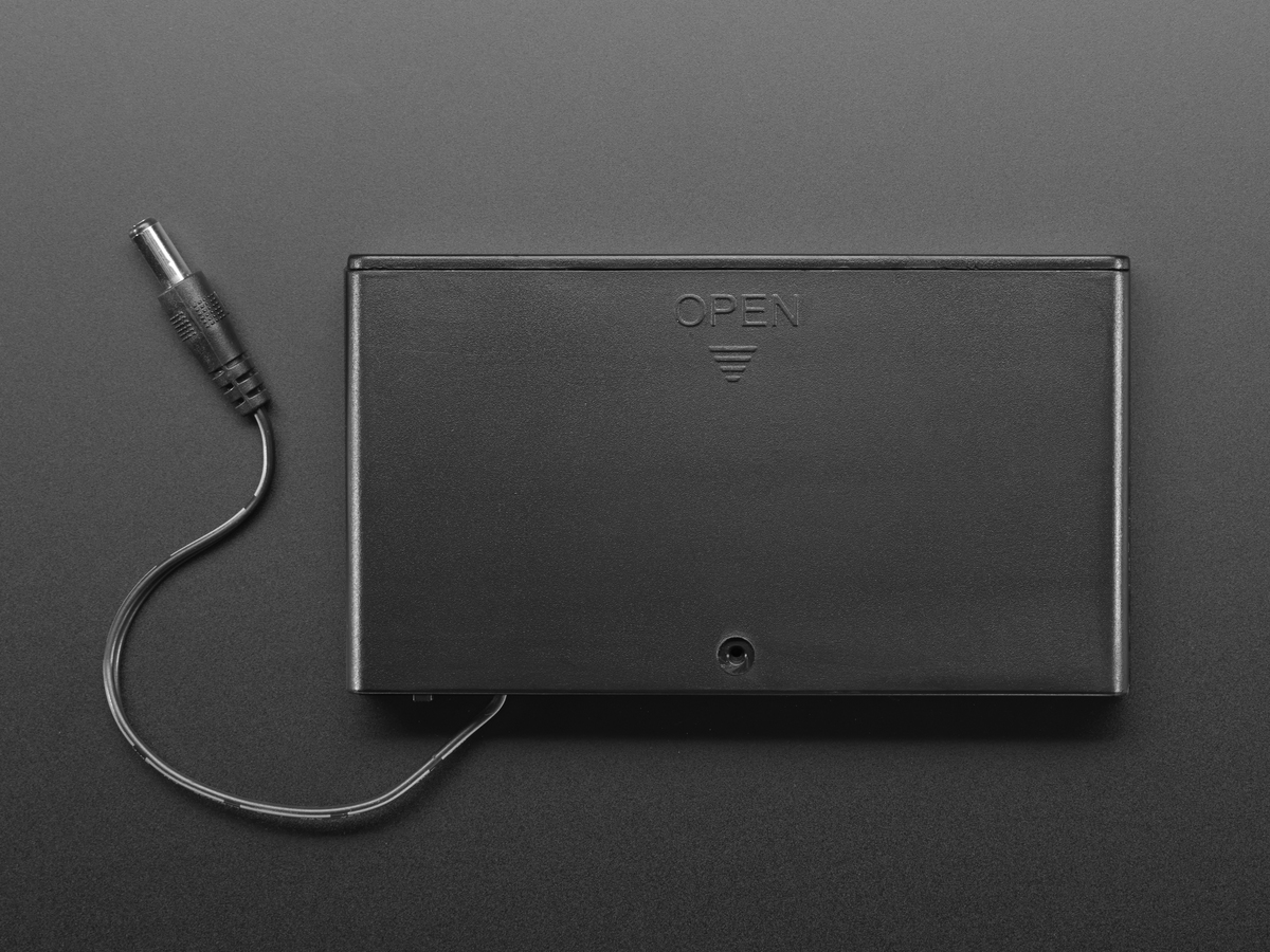 รางถ่าน 8 ก้อน AA 12V (ก้อนละ 1.5V) มีฝาปิดและสวิทช์เปิด-ปิด พร้อมหัวแจ็ค 5.5/2.1mm สำหรับต่อเข้า Arduino