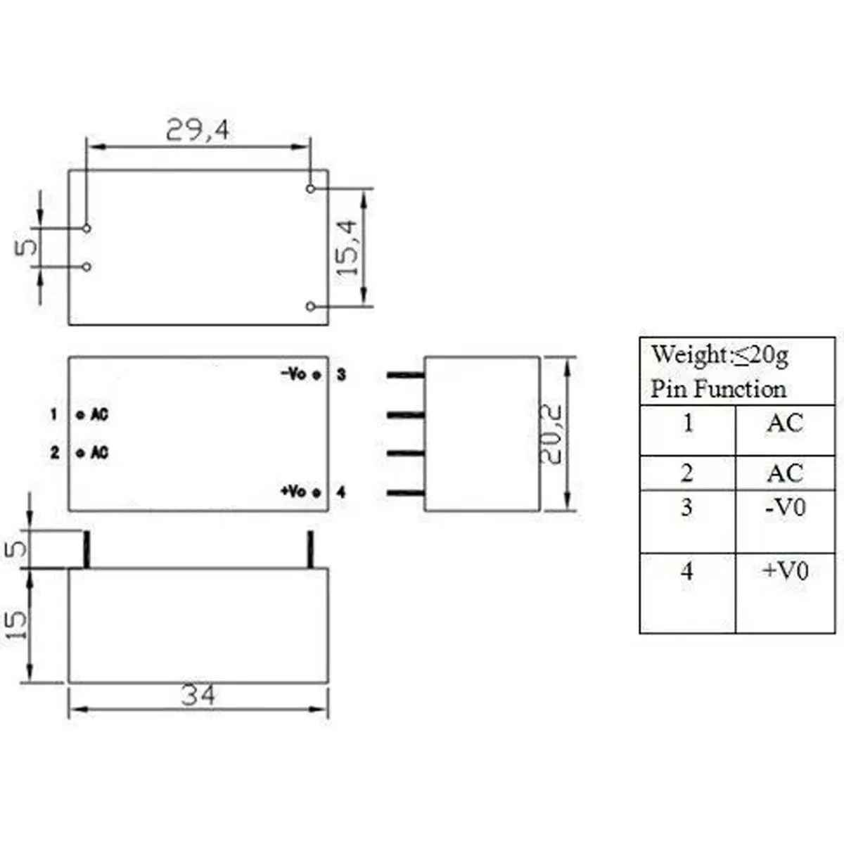 Hi-Link HLK-PM12 Switching Power Supply กล่องแปลงไฟ แบบบัดกรี AC 220V to DC 12V
