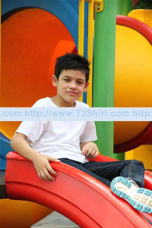 เสื้อยืดเด็ก คอกลม แขนสั้น สีขาว Size S