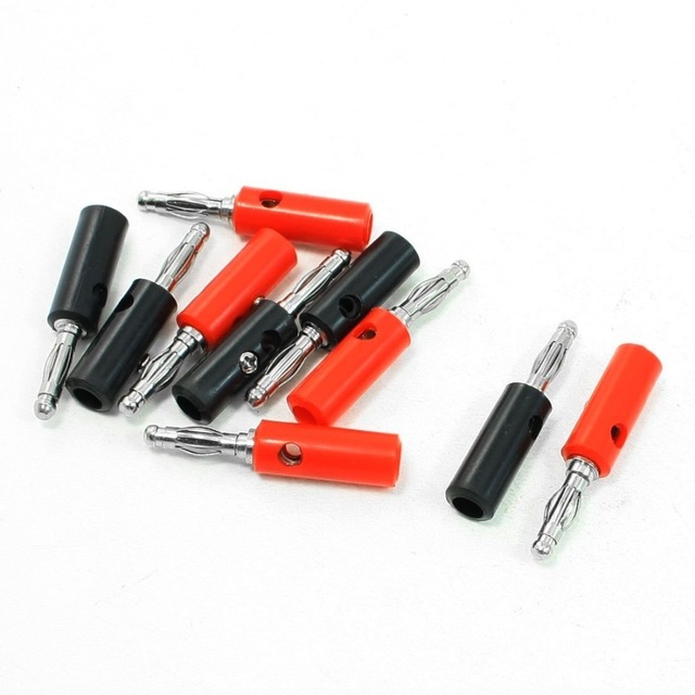 Banana Jack 4mm ตัวผู้ 1 คู่ (ดำ-แดง)