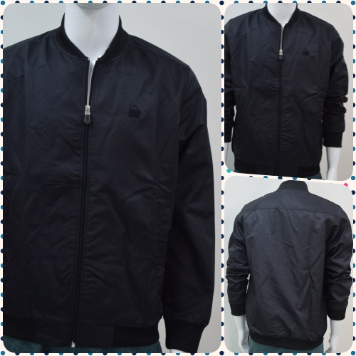 เสื้อแจ็คเก็ตสีดำ คอเบสบอล พร้อมส่ง สามารถปักโลโก้ได้ มี XS-5XL