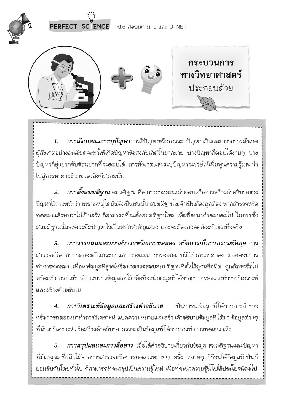 Perfect Science วิทยาศาสตร์ ป.6 สอบเข้า ม.1 (และ O-Net) โดย พ.ศ.พัฒนา