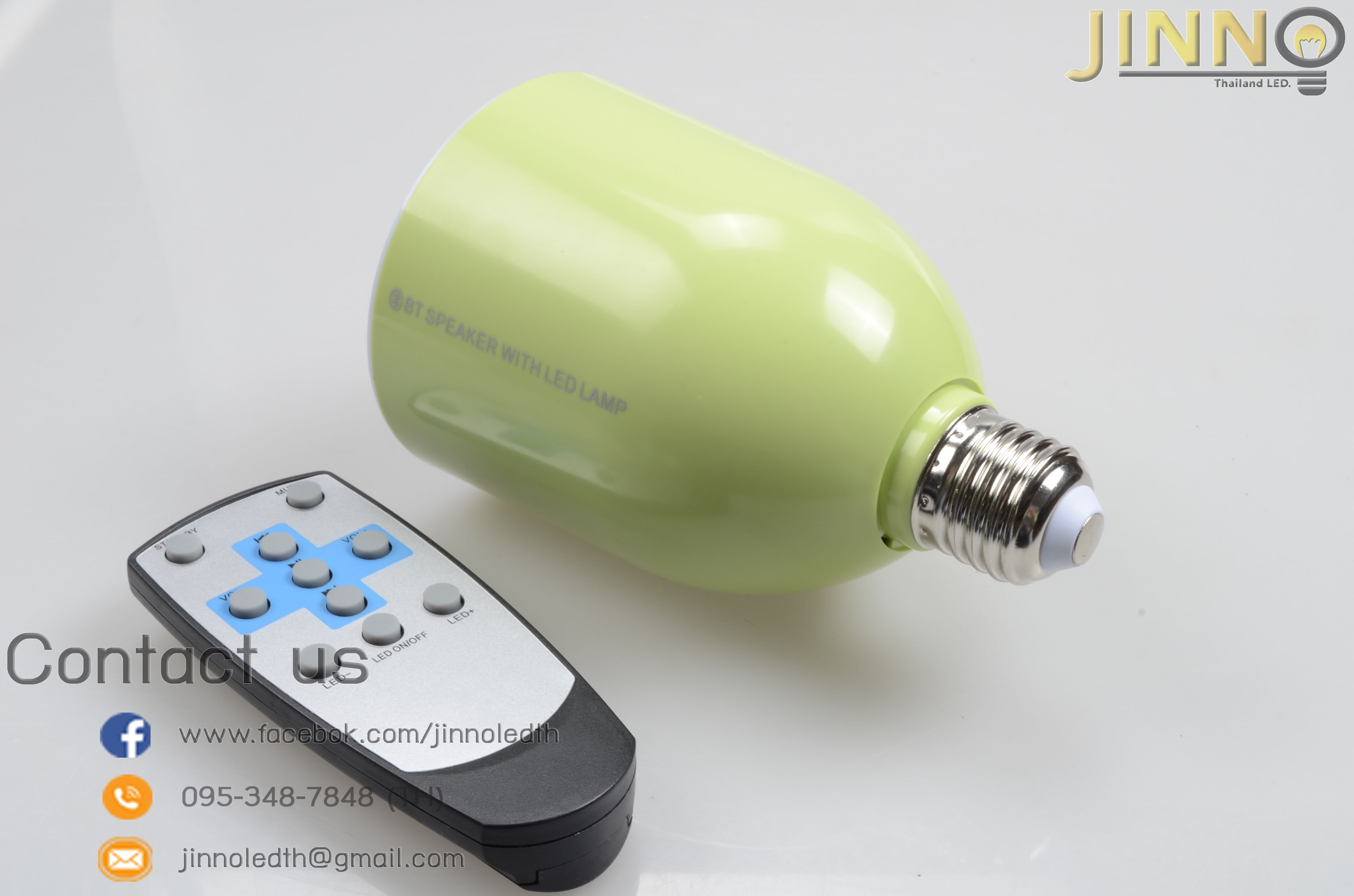 2 in 1 ไฟ LED ลำโพงบลูทูธ Led bluetooth speaker สีขาว/Green Body/White light