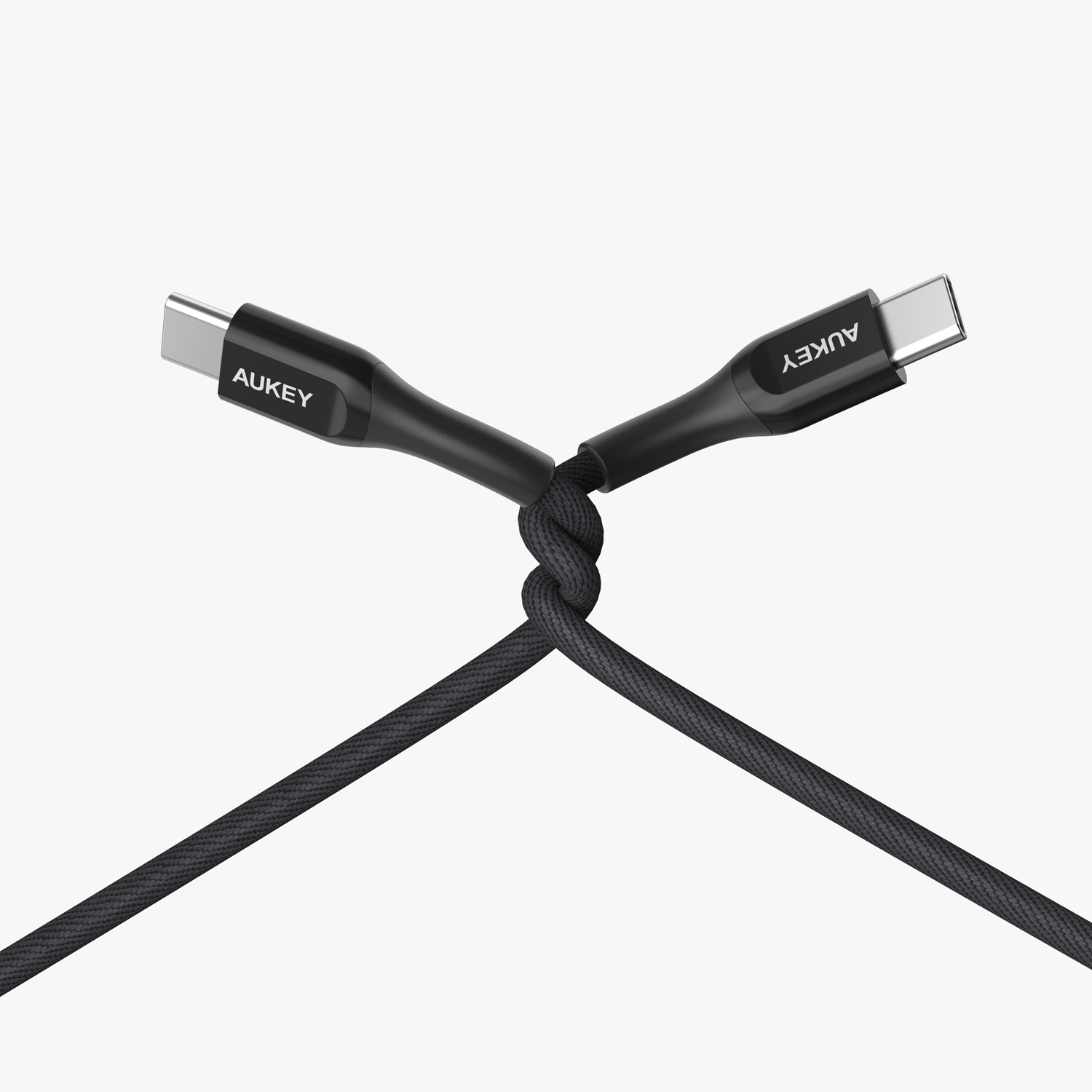 สายชาร์จเร็ว AUKEY CB-AKC4 USB C TO USB C QUICK CHARGE 3.0 KEVLAR (สายชาร์จ USB-C TO USB-C | PD | QC3.0 | 60W | 2M) - BLACK