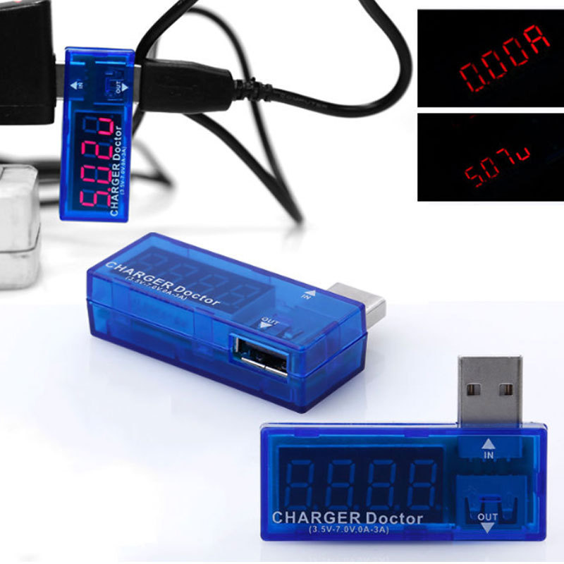 USB Current Voltage Tester (สีฟ้า) มิเตอร์แสดงค่าแรงดันไฟฟ้าและกระแสไฟฟ้า