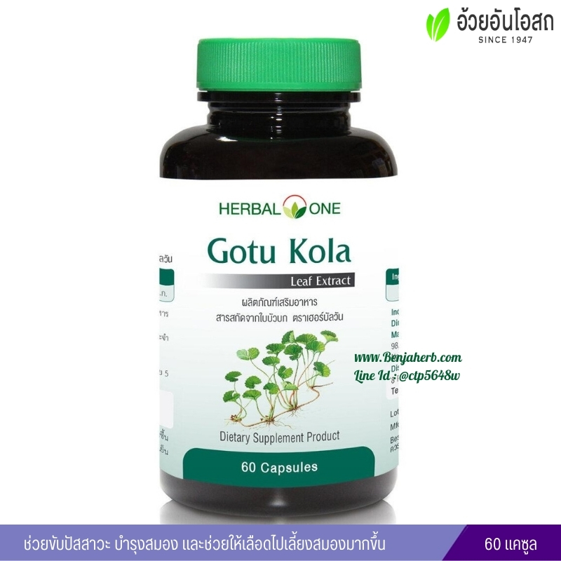 สารสกัดจากใบบัวบก อ้วยอันโอสถ Gotu Kola Herbal One
