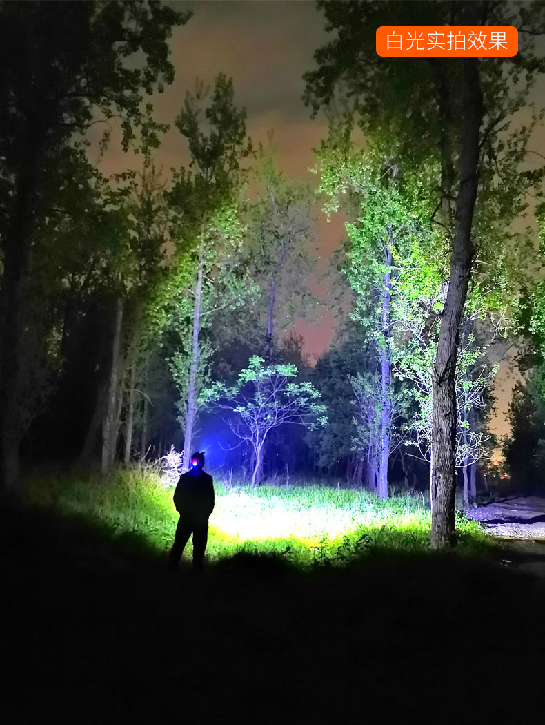 ไฟฉายคาดศีรษะแรงสูงแบบปรับขยายได้ Han Guang A2 หลอด HP20 แสงสีเหลือง พร้อมแบตเตอรี่ 18650 6 ก้อน