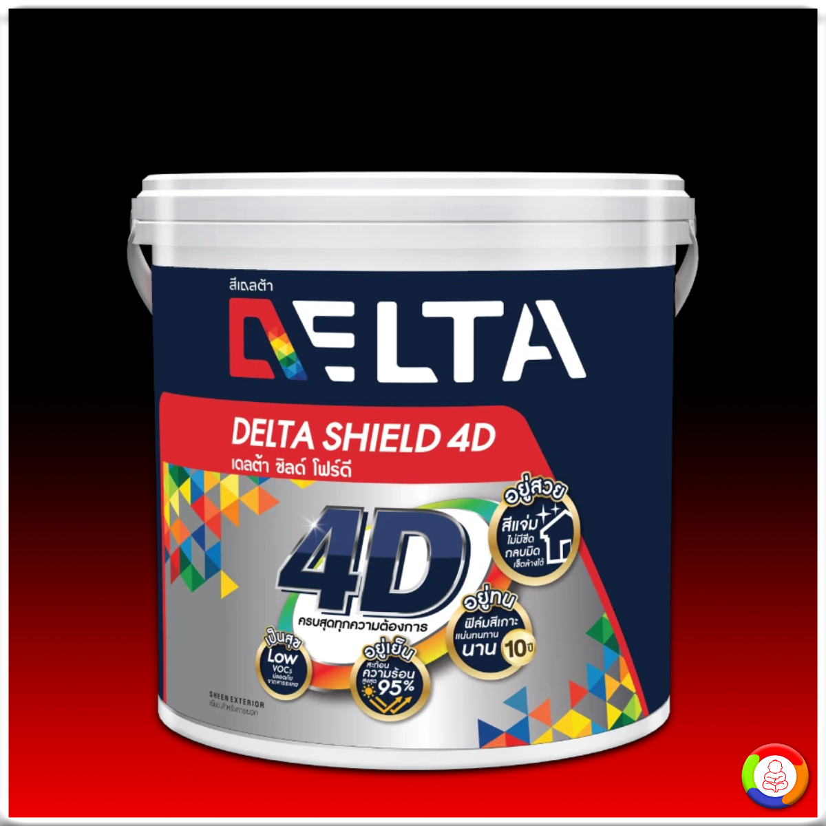 Delta Shield 4D for Exterior Sheen สีน้ำอะคริลิคเดลต้าชิลด์ โฟร์ดี สำหรับทาภายนอก ชนิดเนียน