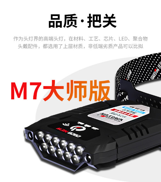 ไฟฉายคาดศีรษะ หรือคาดหมวก แบบ 11 หลอด LED Warsun รุ่น M7 สีเหลือง