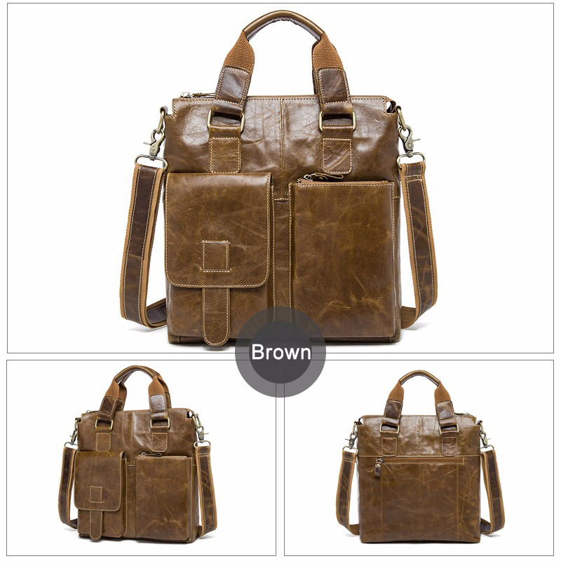 กระเป๋าสะพายใบใหญ่หนังแท้ รุ่น PHY8259 (Brown)