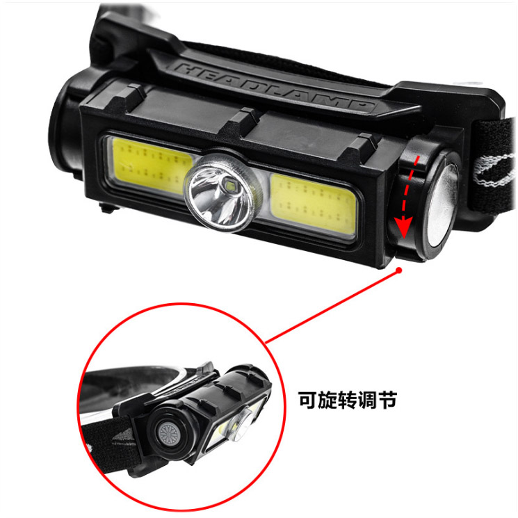 ไฟฉายคาดศีรษแบบหลอด COB และหลอด LED Kinsach KST-036 แบบมีแทบแม่เหล็ก