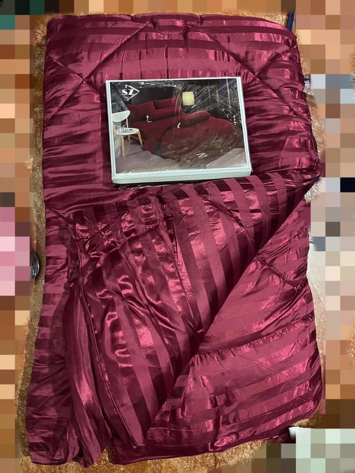 ชุดนวมลายริ้วชัดเจน เงางาม เกรดซุปเปอร์พรีเมี่ยม ระดับเกรดโรงแรม 5 star ผ้าสวยหนา