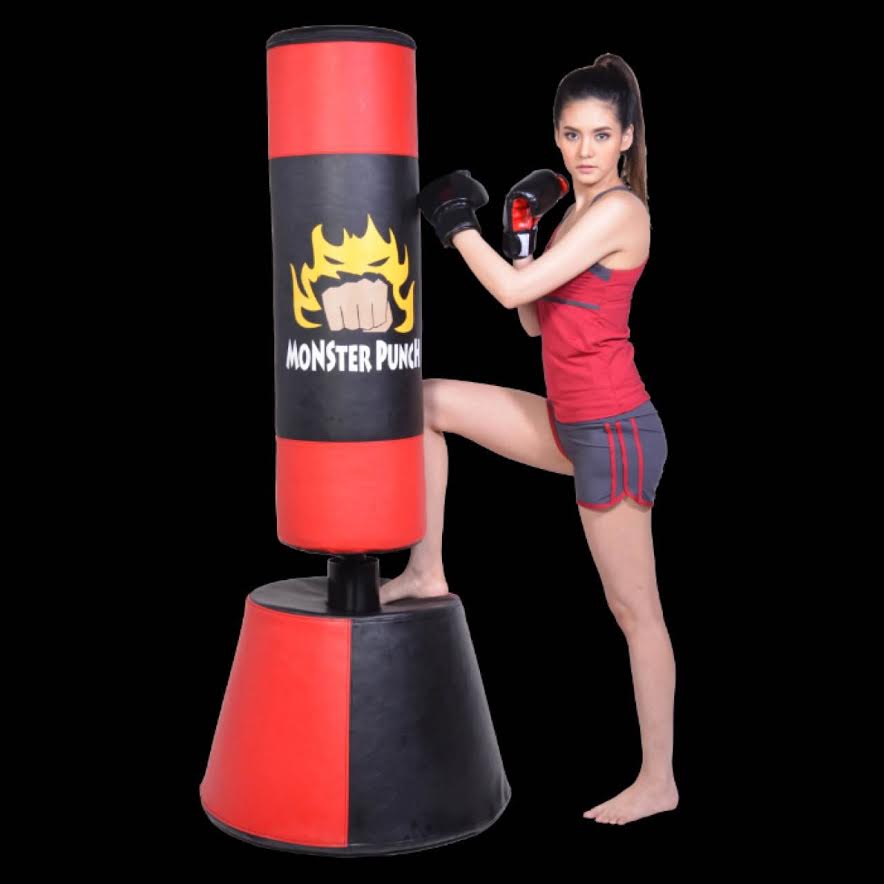 กระสอบทรายตั้งพื้น Monster Punch ชกมวย ขนาดใหญ่ สีแดง-ดำ ราคาราคาโปรโมชั่น