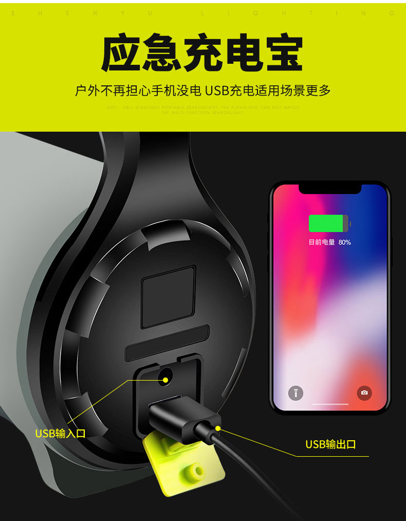 ไฟฉายจับถือ และสะพายแรงสูง Shenyu 7028M