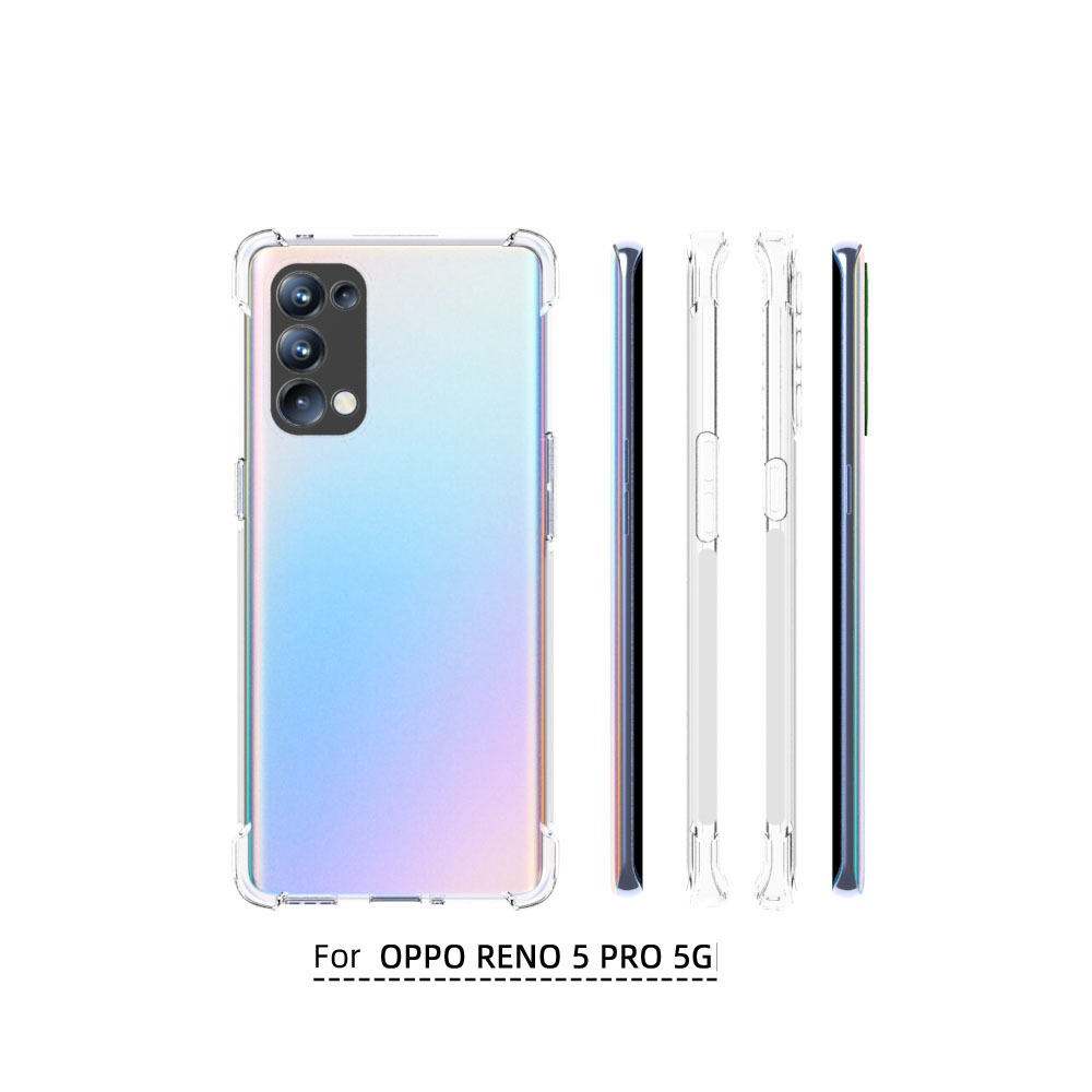 เคส OPPO Reno5 Pro 5G แบบ TPU ใสเสริมขอบและมุมกันกระแทก