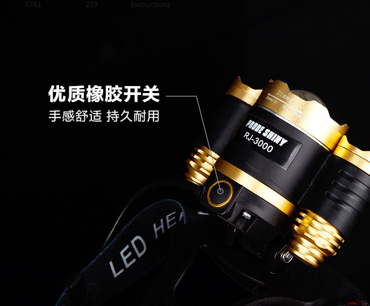 ไฟฉายคาดหัวแรงสูง 3 หลอด Cree LED