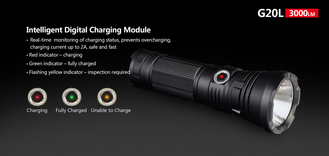 ไฟฉายพกพาคุณภาพสูง แบบแสงกว้าง Klarus G20L